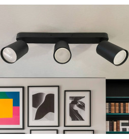 Buy ROTERDAM Black Adjustable Ceiling Light - 3 GU10 Spotlights