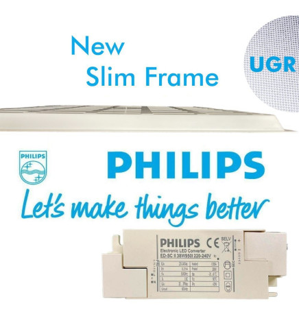 PACK 8 Panel LED 60x60 -SLIM FRAME- 40W - Philips Driver - UGR17