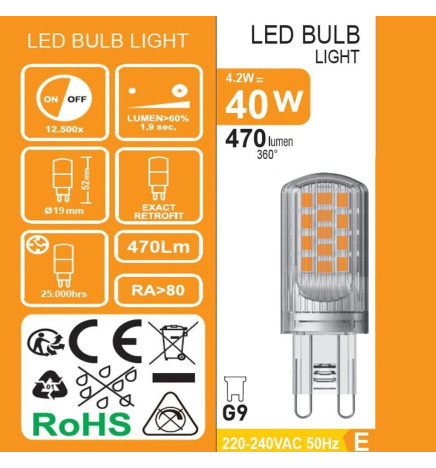 G9 LED lyspære 5W Chip Lumileds