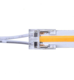 Transparent connector for COB + SMD LED strips - 10mm - IP20