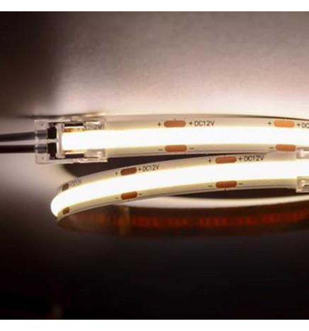 Transparent connector for COB + SMD LED strips - 10mm - IP20