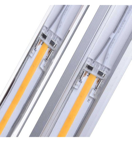 Transparent connector for COB + SMD LED strips - 10mm - IP20
