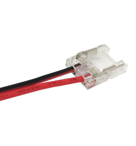 Transparent connector for COB + SMD LED strips - 10mm - IP20