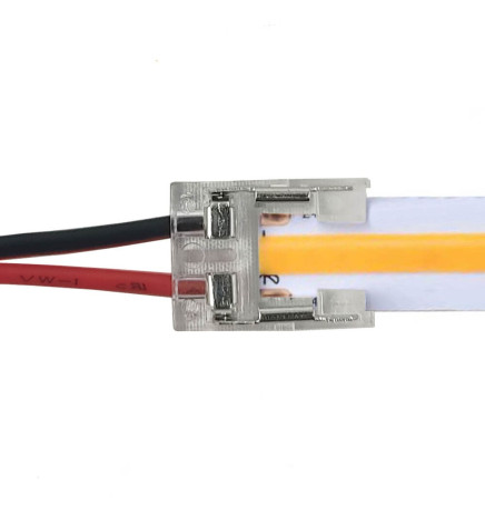 Transparent connector for COB + SMD LED strips - 10mm - IP20