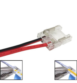 Transparent connector for COB + SMD LED strips - 10mm - IP20