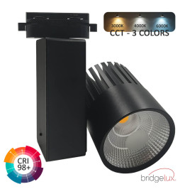 Buy Black 40W GRAZ Track Spotlight | 3CCT Light CRI+92 – Single-phase