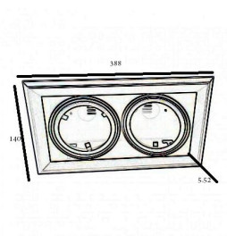 Dobbel justerbar sort ramme for  AR111