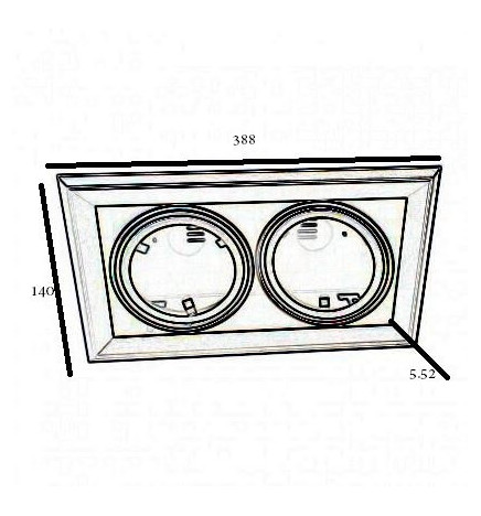 Dobbel justerbar sort ramme for  AR111