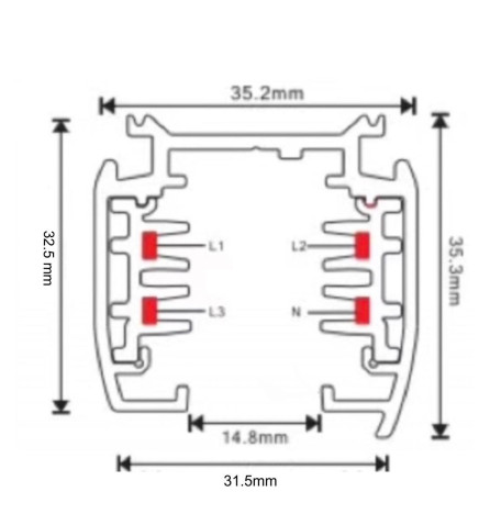 Järnvägssystem 3-fas 2M Vit