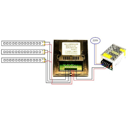 Monokromatisk Touch Controller for LED Strips RGB 12-24 V. DC