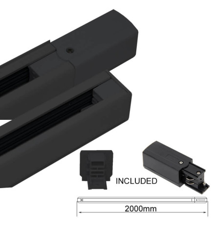 3-PHASE   Track  Rail  2 m. Black